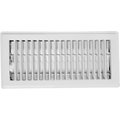 Imperial Standard Floor Register, 734 in W Duct Opening, 334 in H Duct Opening, Steel, White RG3296